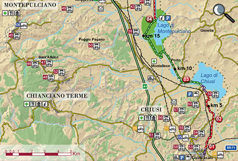 FROM CHIUSI TO THE LAKE OF MONTEPULCIANO - Clicca per ingrandire la mappa